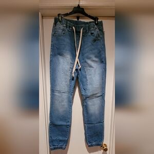 PRE-OWNED VICTORIOUS Blue Jeans Jogger Pants with Drawstring